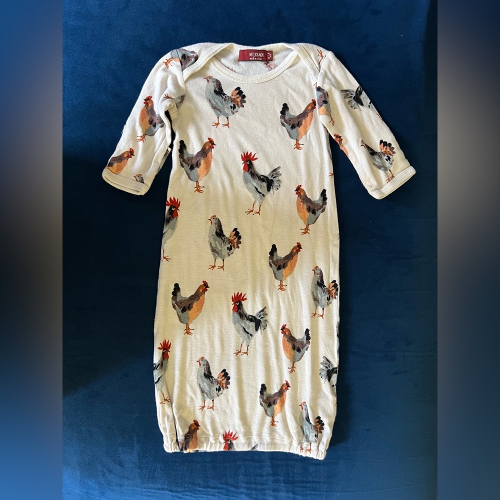 Milkbarn Baby Gown with Chicken Print